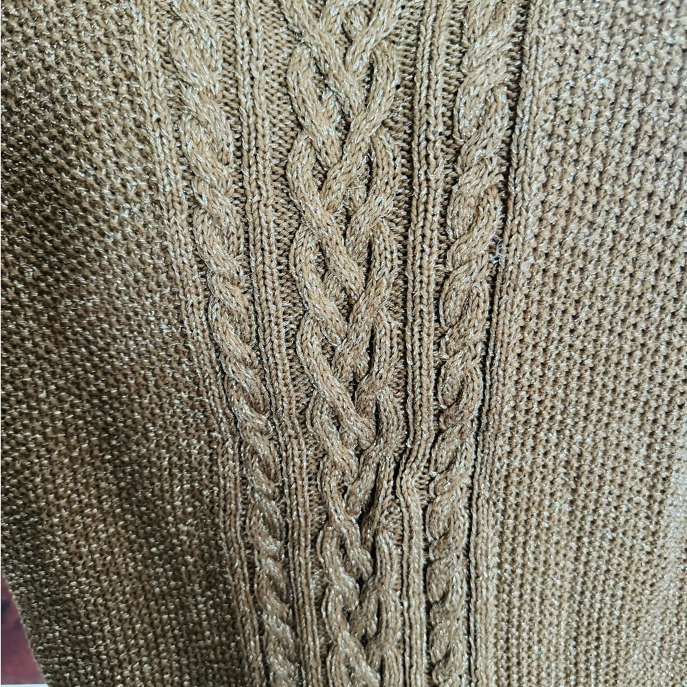 Iconic Ralph Lauren Rope Sparkly Gold Sweater - Picture 2 of 4